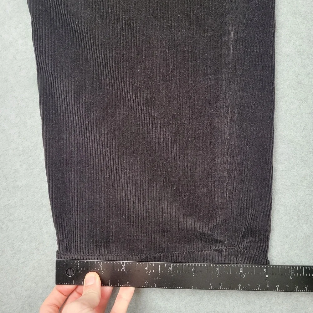 Nautica Mens Corduroy Pants 36x34 (Fits 36x31)‎ Pleated Cuffed 100% Cotton Black